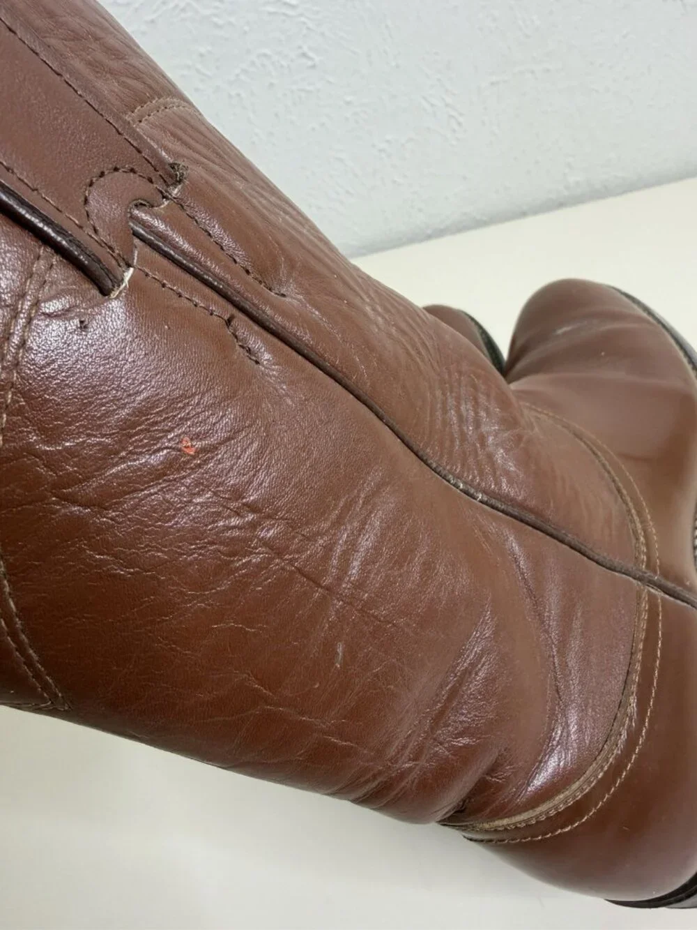 VTG Justin 4.5 C Youth Brown Leather Roper Boots Western GUC